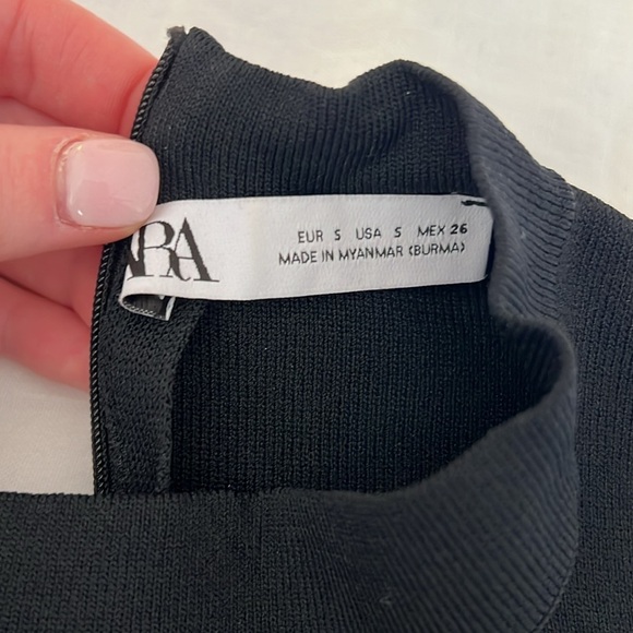 Zara Cut Out High Neck Black Top - Picture 5 of 5